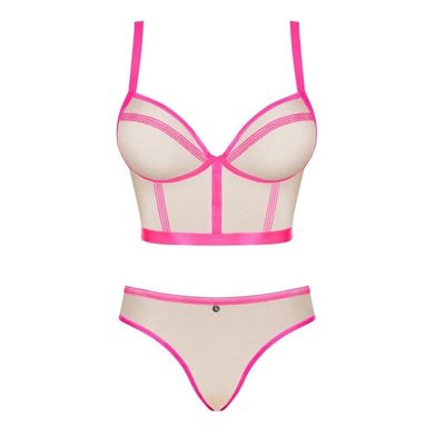 Комплект Obsessive Nudelia top & panties pink S/M