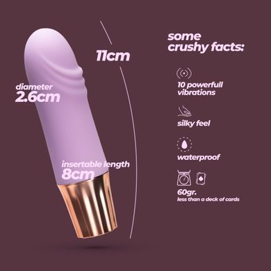 Міні-вібратор CRUSHIOUS Mellow Waves, лавандовий, 11 х 2,6 см