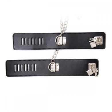 Система фіксації DS Fetish Neck collar and hogtie restraints with chain чорна