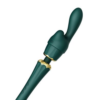 Вібратор мікрофон з насадками Zalo Kyro Wand Turquoise Green, Черный