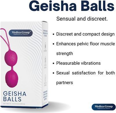 Вагинальные шарики гейши Medica Group Geisha Balls, фиолетовые, 3.6 см