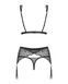 Комплект ажурный з поясом для чулок Obsessive Firella garter belt set S/M