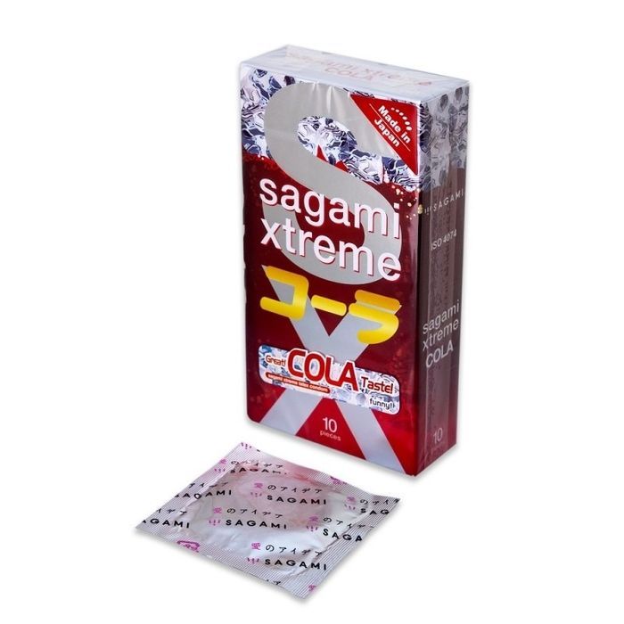 Супертонкие латексные презервативы Sagami Xtreme Cola flavor (цена за упаковку, 3 шт.)