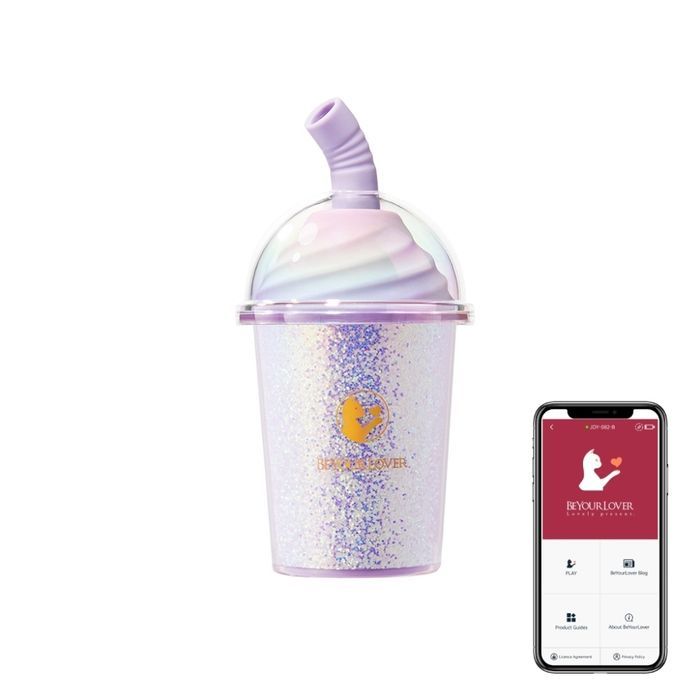 Вакуумний стимулятор в форме стаканчика для коктейля с трубочкой BeYourLover Joy Cup лиловый