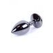Анальная пробка с камнем Plug-Jewellery Dark Silver PLUG- Light Blue размер S