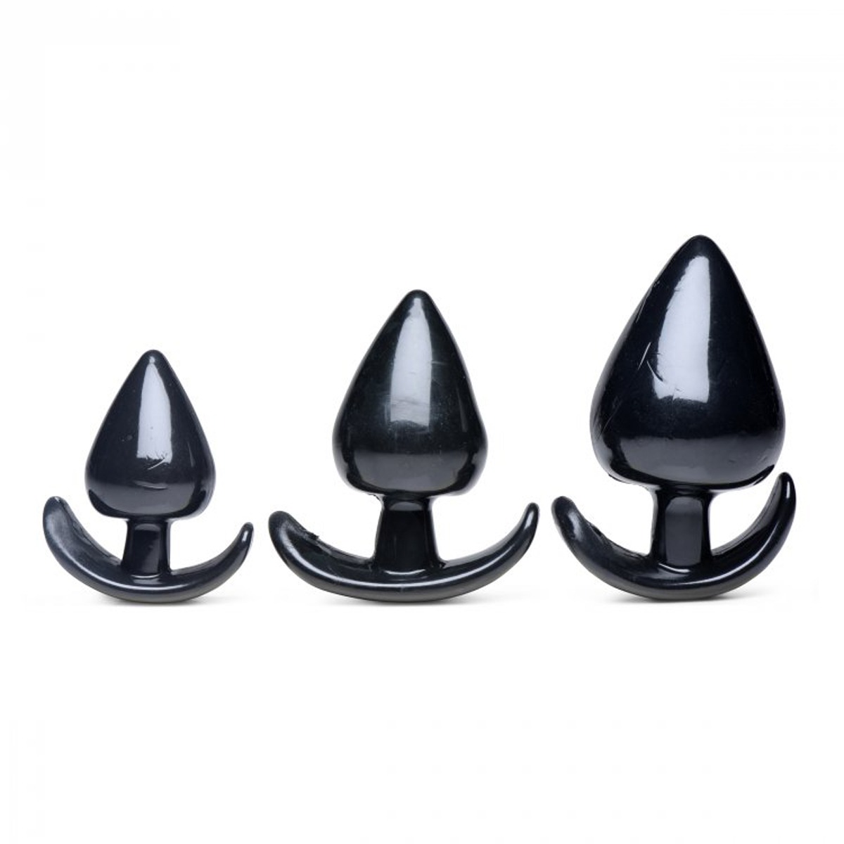 Набір анальних пробок різного розміру Master Series Triple Spades, чорний