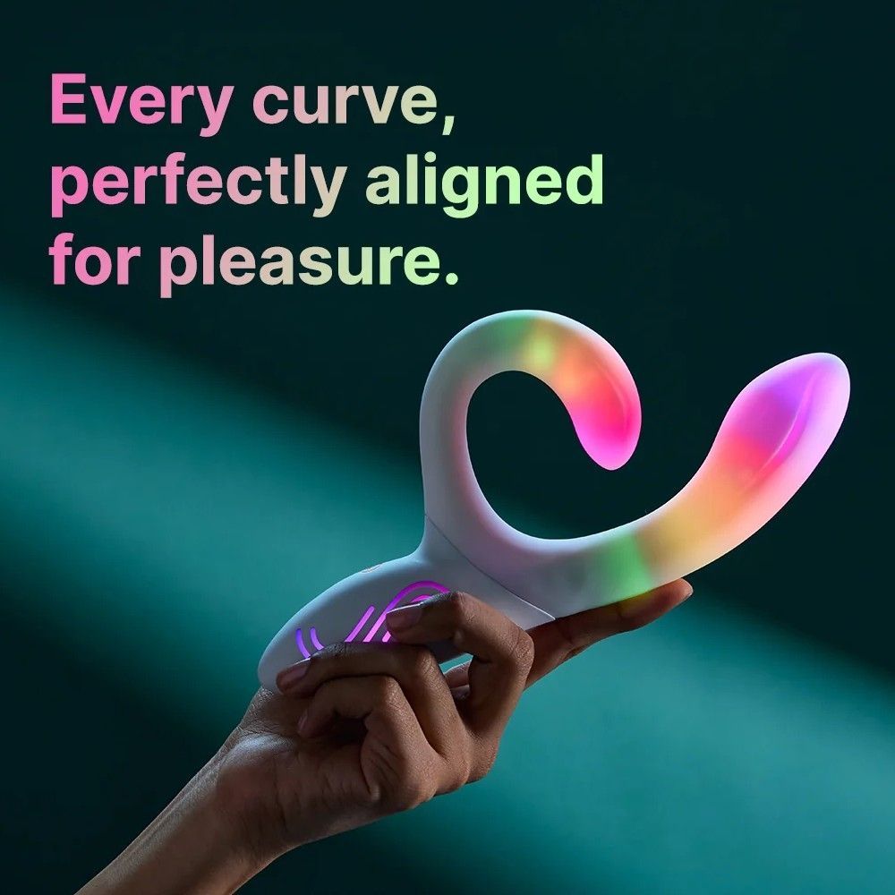 Вибратор-кролик с RGB-подсветкой и приложением Paradise Illumination The Rabbit, белый, 21,6 см