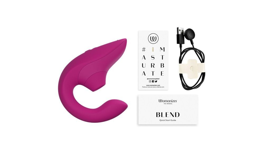 Стимулятор точки G и клитора Womanizer Blend Pink вакуум и вибрация, ярко розовый