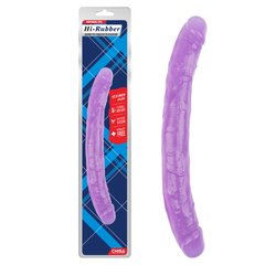 Фалоімітатор двосторонній фіолетовий Chisa Hi-Rubber 32,5 см * 3,5 см, Фіолетовий