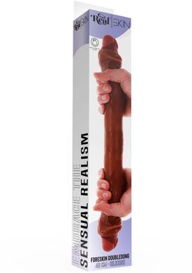 Фалос двосторонній ToyJoy Get Real Skin з крайнім тілом, мулат