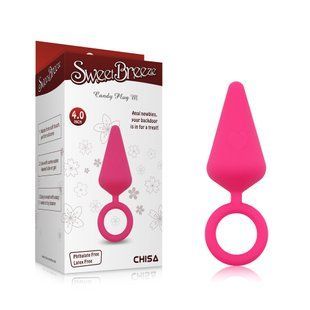 Анальна пробка Chisa Sweet Breeze з кільцем, рожевий, M