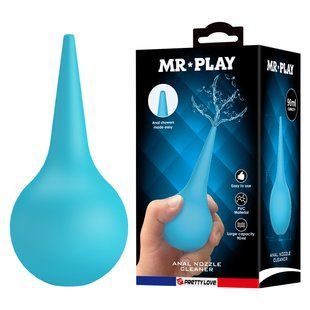 Анальный душ MR PLAY голубой, 90 мл, 13 х 6 см