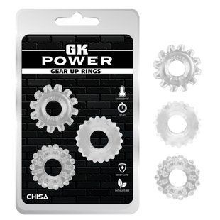 Набор эрекционных колец Chisa GK Power Cock Rings прозрачные, 3 шт.