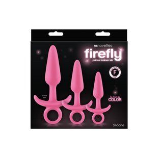 Набір анальних пробок, що світяться NS Novelties FIREFLY PRINCE KIT PINK