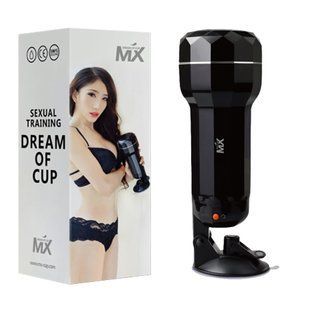 Мастурбатор Вагина&nbsp;в&nbsp;черной колбе Chisa&nbsp;MX DREAM&nbsp;of&nbsp;CUP&nbsp;с вибрацией