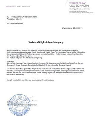 Свічка для масажу SHIATSU Малина і Ванільний Крем, 130 гр