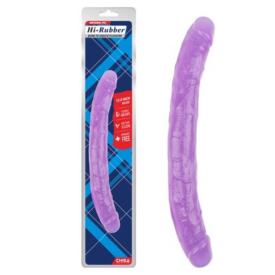 Фаллоимитатор двухсторонний фиолетовый Chisa Hi-Rubber 32,5 см *3,5 см