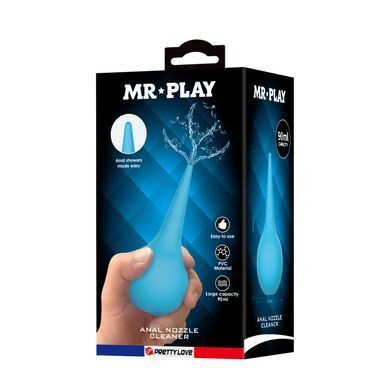 Анальный душ MR PLAY голубой, 90 мл, 13 х 6 см