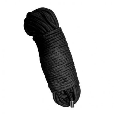 Мотузка для зв'язування 20 метрів, наконечники метал, чорна