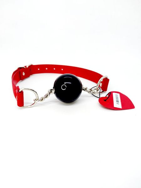 Силиконовый кляп с цепочкой DS Fetish, M, красный/черный