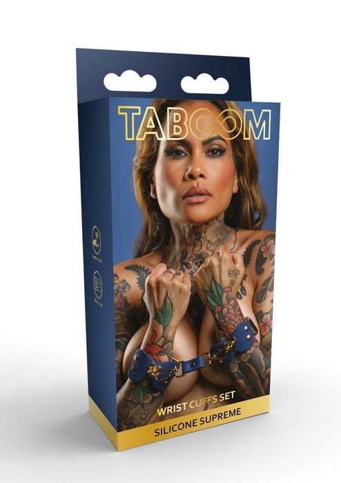Комплект силіконових наручників на зап'ясті Taboom Silicone Supreme, синій