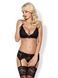 Комплект с поясом для чулок Obsessive 810-SEG-1 3 pcs set black L/XL