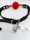 Кляп із затискачами на соски DS Fetish Locking gag with nipple clamps black/red
