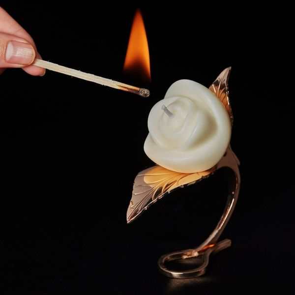 Низькотемпературна свічка Lockink у вигляді троянди, біла