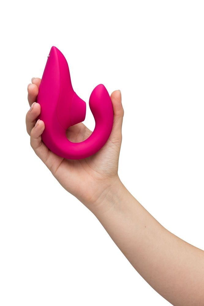 Стимулятор точки G и клитора Womanizer Blend Pink вакуум и вибрация, ярко розовый