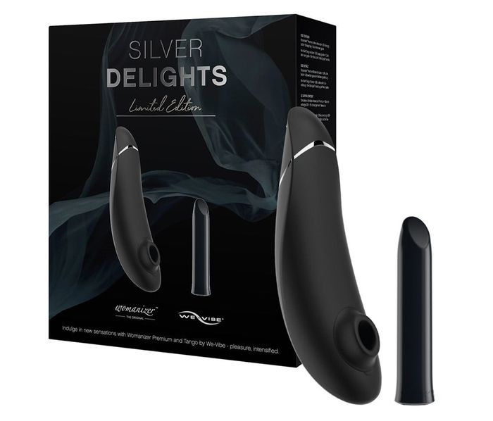 Набор&nbsp;секс игрушек Womanizer&We-Vibe Silver&nbsp;Delights&nbsp;Collection чёрный с серебристыми вставками