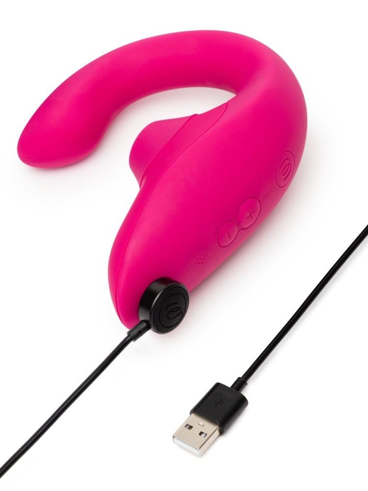 Стимулятор точки G и клитора Womanizer Blend Pink вакуум и вибрация, ярко розовый