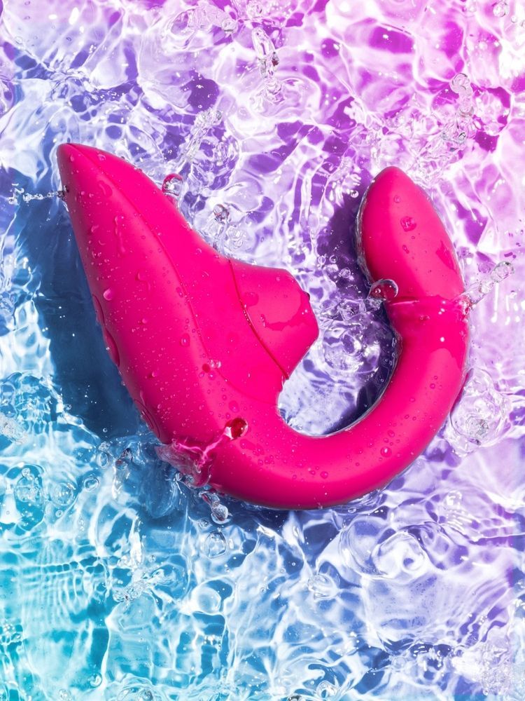 Стимулятор точки G и клитора Womanizer Blend Pink вакуум и вибрация, ярко розовый