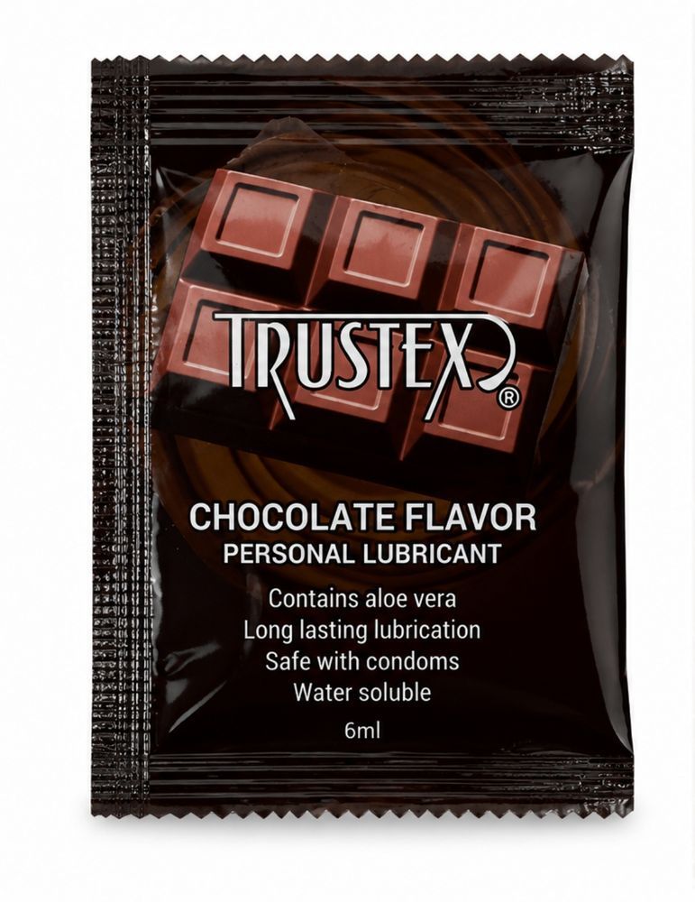 Саше/Лубрикант на водній основі Trustex Chocolate зі смаком шоколаду, 6 мл
