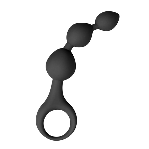 Анальні кульки Easytoys, силіконові, чорні, 15 х 3.3 см