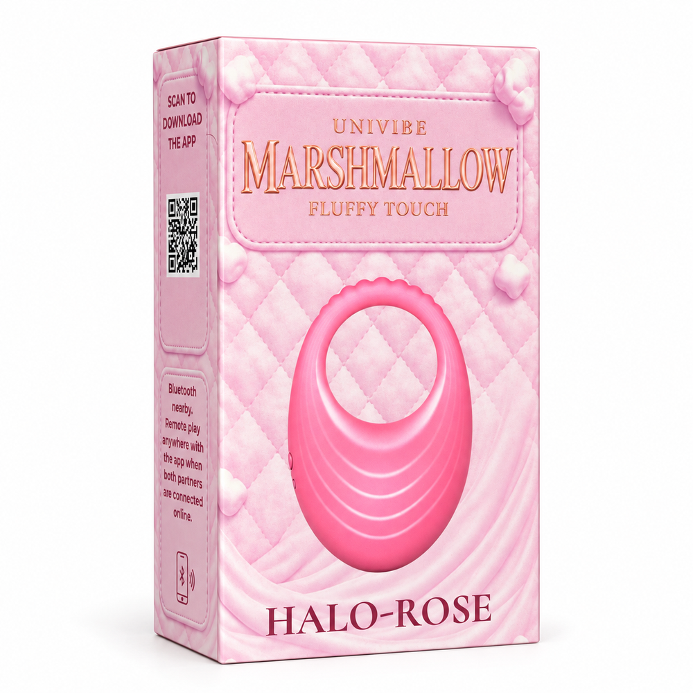 Виброкольцо с управлением через приложение UNIVIBE Halo Rose, розовое, 8,57 &times; 5,65 &times; 3,79 см