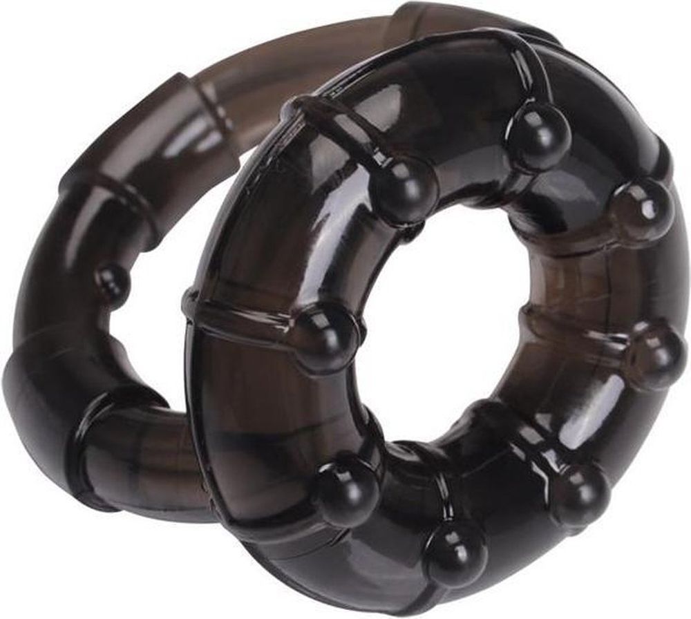 Ерекційне&nbsp;кільце&nbsp;Chisa GK&nbsp;Power&nbsp;Dual Enhancement Ring з рельєфною поверхнею, чорне