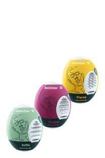 Набор мастурбаторов Satisfyer Masturbator Egg 3 er Set: Riffle, Bubble, Fierce