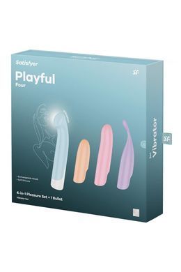 Універсальний набір для інтимної стимуляції Satisfyer Playful Four з 4 різнокольоровими насадками