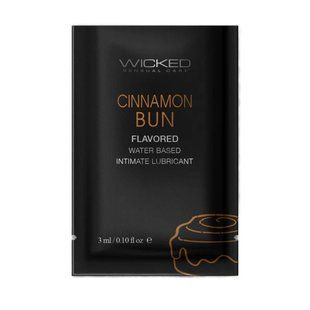 Пробник лубриканта Wicked Aqua Cinnamon Bun (булочка с корицей) на водной основе, 3 мл