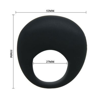 Эрекционное кольцо с вибрацией со съемной вибропулей черное, 5.5 х 2.2 см
