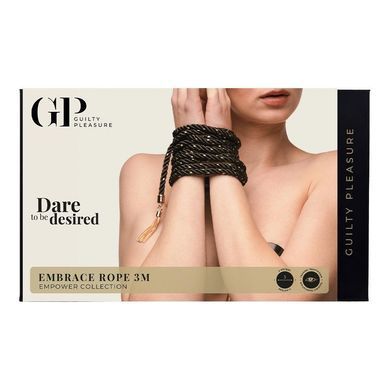 Веревка для связывания Guilty Pleasure Embrace с золотыми кистями и застежкой-ремнем, 3 м