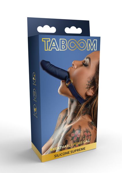 Кляп в виде пениса Taboom Silicone Supreme, синий