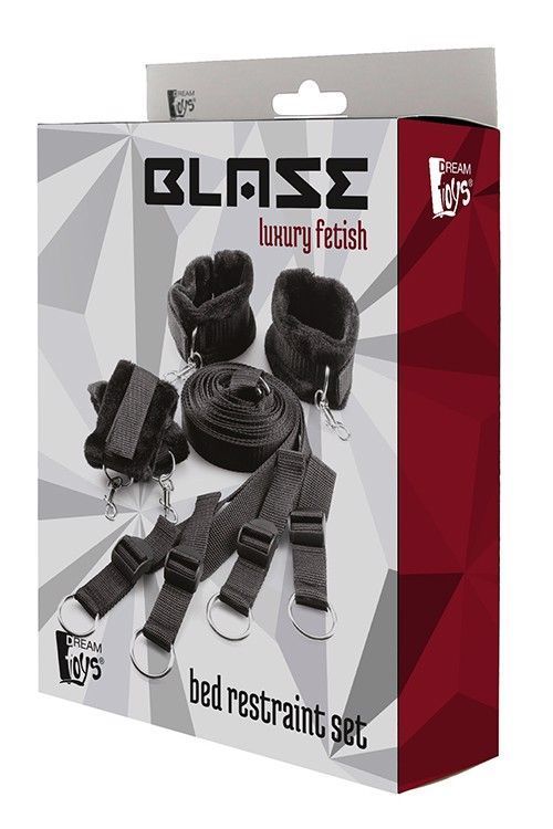 Ременная система для фиксации к кровати Dream Тoys Blaze Luxury Fetish черная