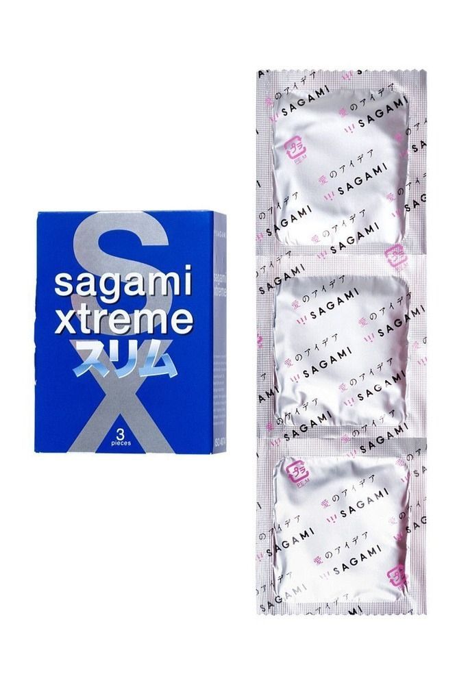Супертонкие латексные презервативы Sagami Xtreme Feel Fit (цена за упаковку 3 шт.)