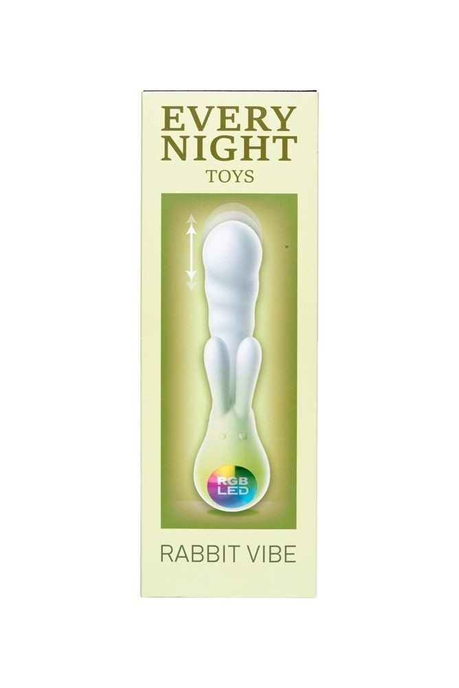 Вібратор-кролик зі світлодіодом Every Night Toys для точки G, зелений градієнт