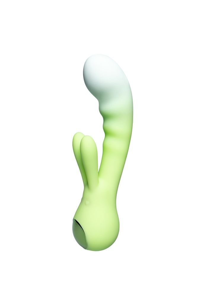 Вібратор-кролик зі світлодіодом Every Night Toys для точки G, зелений градієнт