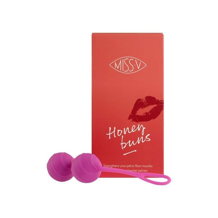 Вагинальные шарики рельефные Honeybuns Pretty Violet Miss V, розовые