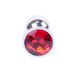Анальная пробка с камнем Plug-Jewellery Silver PLUG- Red размер S