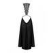 Платье длинное с кружевными элементами по спинке Obsessive Agatya, черное, L/XL