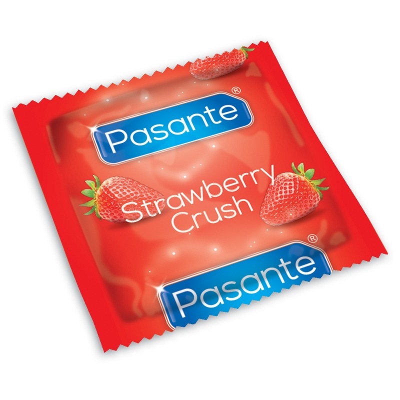 Презервативи оральні з полуничним смаком Pasante Strawberry Crush латексні (ціна за 6 шт.)